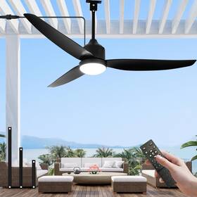 E1127h Anfersonlight Outdoor Ceiling Fan With Light And Remote 52-inch Led 3-blade Gazebo For