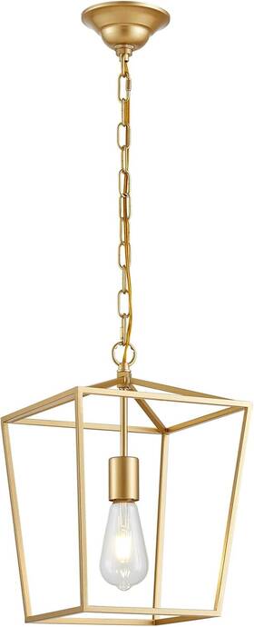 Cl012sbg-golden Anjiadengshi Cl-012-sbg Lantern Pendant Light Iron Cage 1 E26