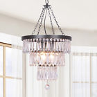 L017-ov-481 Antique Crystal 3-light Bronze Chandelier Valentina