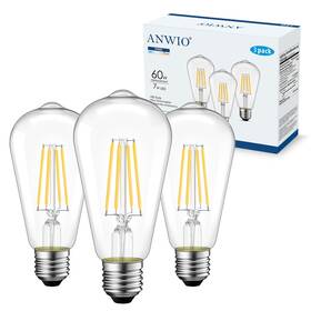 St58 Anwio 976222803535 Vintage Led Edison Bulbs 3-pack 7w Equivalent 60w Non-dimmable