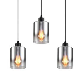 Aj-p1210m-3 Aojunsansan Glass Hanging Silver Pendant Lights 3 Pack Modern For Kitchen Island Dining Room