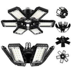 Aoretic 734376833459 Led Garage Lights Bulb 2 Pack 180w 18000lm 6500k Shop Light With 6 Plus 1
