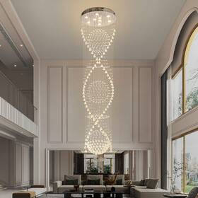 Apbeamlighting 750743728777 Crystal Chandelier Modern Spectacular Spiral Raindrop Luxury F