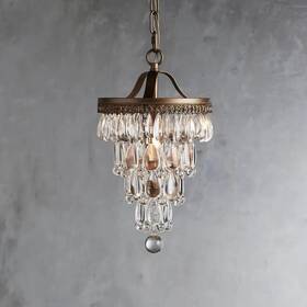 D6099-1agr Arhaus 202917036771 Anabella Pendant Chandelier Nib Antique Gold/crystal New