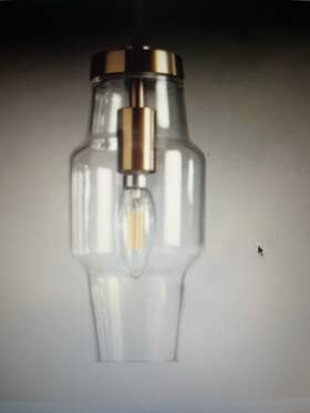 6610031h653 Arhaus New Rare Disc Single Light Pendant Fixture Lucens 1/4 Inch Hand Blown Glass