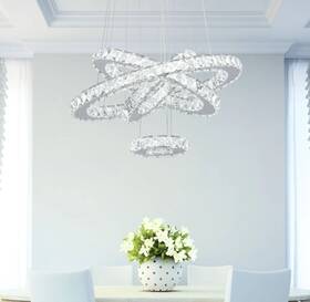 38839-lwuc Ariabella 2x Aurelis Gloss Chrome Glam Integrated Led Crystal Chandelier - New A 2