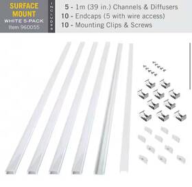 960055 Armacost Lighting Surface Mount Led Tape Light Mounting Channel 5-pack - Whit