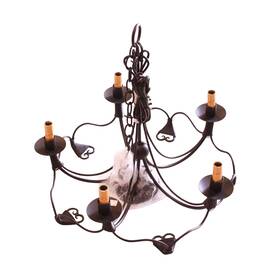 Ch121d Art De Mexico Wrough-iron Rustic 6-light Chandelier Large