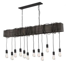 Ac11502bk Artcraft Lighting 12 Light Island Pendant Farmhouse Dark