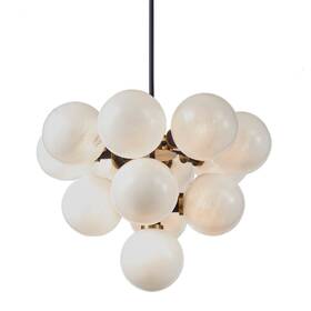 Ac11872sw Artcraft Lighting Ac11872 Gem 30 Inch W Chandelier - Black / Brushed Brass Marble