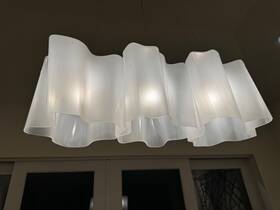 0697028a Artemide Logico Italy Art Glass Mini Triple Linear Suspension Ceiling Light