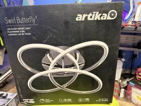 1002230484 Artika Swirl Butterfly Led Flush Mount Light Metallic Silver 1900 Lumens