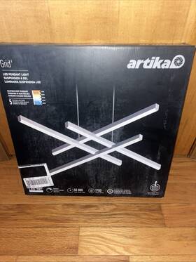 Artika 846979036295 Grid 30-watt Integrated Led Black Light Hanging Pendant Chandelier