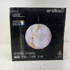 3cct Artika 846979041916 Selena 17-watt 1-light Black And Marble With Led Pendant Light New