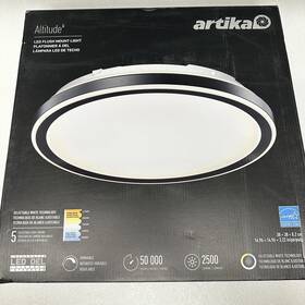 Fm-ad5c-bl Artika 846979042821 Altitude 15 Inch Led Modern Flush Mount Light 5 Cct Black New