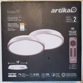 Artika 846979044481 New 2 Pack Europa 10 Inch Led Flush Mount Ceiling Light With Remote