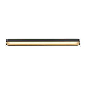 Artika 846979045525 Alton Flat Panel 5.98 Inch Led Black And Wood Linear Flush Mount
