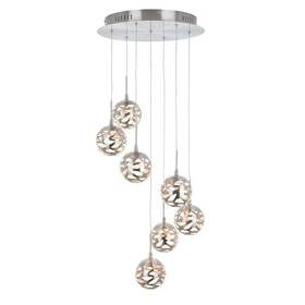 Ave7-ss-hd1 Artika 7th Avenue Led Ceiling Pendant 7 Light Satin Nickel Dimmable