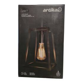 Car1l-bl Artika Carter 1-light Adjustable Height Pendant Black