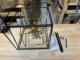 Chmp-hd2bg Artika Read Description Imperium Black And Gold Modern Geometric Cage Chandelier