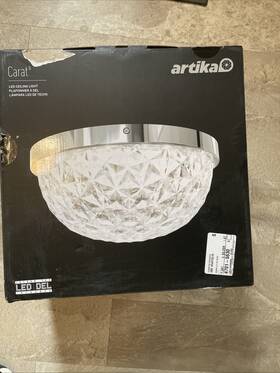 Fm-ca-l2 Artika Carat Integrated Led Flush Mount Ceiling Light 12.9 Inch X6.2 Nwob