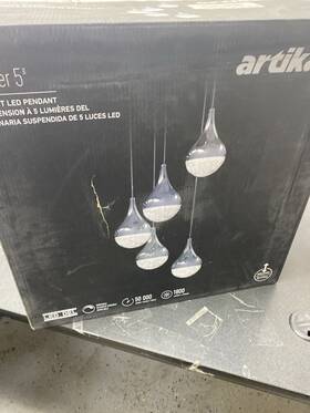 Pdt5glrn Artika Glitzer 30-watt 5-light Chrome Led Pendant Light For Dining Room/kitchen