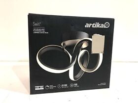 Fm-swr-hd2bl Artika Swirl 13 In. Black Modern Led Flush Mount Ceiling Light New