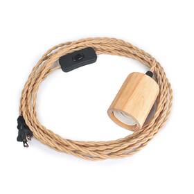 Arturesthome 046812626458 Wood Pendant Light Cord Kit With Switch 9.8ft Vintage Industrial Hanging Lig