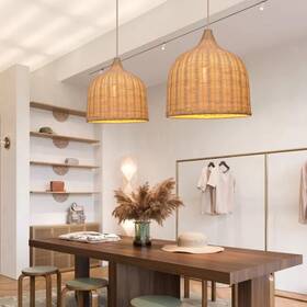 Ath10102ppp Arturesthome 1 Light Rattan Woven Pendant 13.78in Handmade Ceiling Ligh