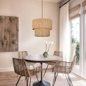 Athds800394 Arturesthome Woven Rattan Pendant Lampshade 15.72 Inch Simple Hand Weaved Coastal Beach Hemp R
