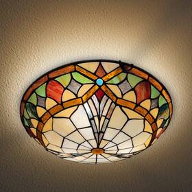 Ar164336sf Artzone Tiffany Ceiling Lights 3light 16 Inch Stained Glass Flush Mount For Bedr