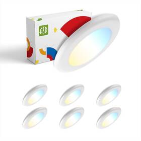 5cct Asd 810050738545 6 Pack Led Disk Lights 4 Inch 10w 2700k-5000k 685lm Dimmable Flush Mou
