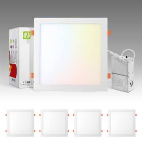 A-jbs-12d24ac-wh-4p Asd 4 Pack Led Square Recessed Lighting 12 Inch 5 Cct 2700k-5000k 24w 90w E