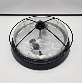 749354 Ashley Harbour 14.5-in Matte Black Outdoor Flush-mount Ceiling Incandescent Light