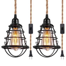 Hu-xi-201 Asnxcju Industrial Plug In Pendant Light Vintage Hanging Lights With Cord M