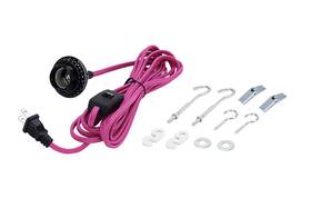 21027-31 Aspen Creative Hanging Pendant Light Pink Cord 15ft Plug-in Black Socket Swag Fixture Switch