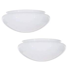 23608-02 Aspen Creative 11 Inch White Opal Mushroom Glass Shades 2 Pack For Ceiling Light Fixtures
