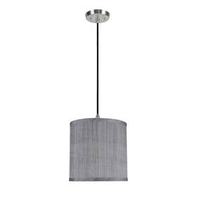 71017 Aspen Creative Corporation Grey And Black -light Pendant With Hardback Drum Shaped S