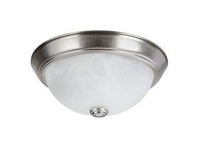 63013-1a Aspen Creative Corporation 810027069801 Two-light Flush Mount In Brushed Nickel With White Al