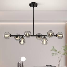 Cp-02-b-0001-us Astroluominate Grey Linear Chandelier Modern Sputnik Ceiling Fixture With
