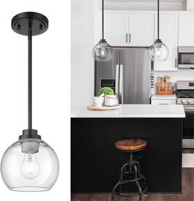 Ad-22280-1p-bk Audickic Modern Pendant Hanging Light Fixture 7 Inch Glass Shade Round Globe Ad-22280-1p-bk Audickic Modern Pendant Hanging Light Fixture 7 Inch Glass Shade Round Globe