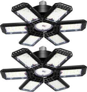 2023919 Audles 2-pack 200w Led Garage Light 20000lm 6500k Deformable Ceiling Shop