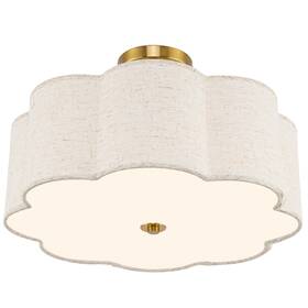 Bgl-8 Autelo C2507 3light Bedroom Ceiling Light 17.7 Inch Brushed Gold Semi Flush Mount
