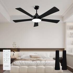 Dy1213-5b Autoday Dy1213-5b/52 Black Ceiling Fans With Lights And Remote - 52 Inch Fan Light Q