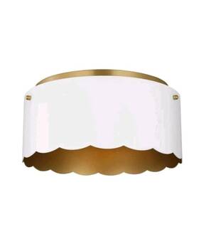 A350000-177 Avec Bettye 12.5 Inch Luxe 2-light Champagne Bronze Flush Mount Light With White Shade