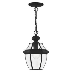 Aviance Lighting 313096389387 Aston 12.75 Inch 1-light Black Dimmable Outdoor Pendant Light With Clear Beveled