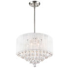 Az Lights Elegant 6 Light Crystal Pendant Lamp White Shade Chandelier Ceiling Lighting 0742889403960