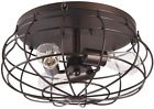 B10043 Allen Roth Yordan Aged Bronze Flush Mount Light