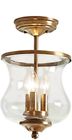 B10080 Allen Roth Yately Satin Brass Clear Glass Mount Light