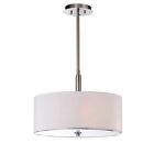 B595-cpw-259 Chandelier -white Satin 3-light Nickel Shade